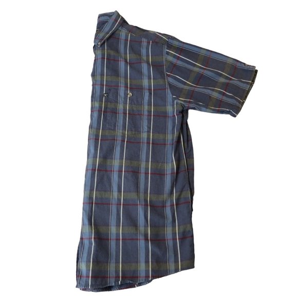 O'NEILL Shirt Men's Casual Button Up Short Sleeve Plaid Collared Blue XL - Picture 3 of 12